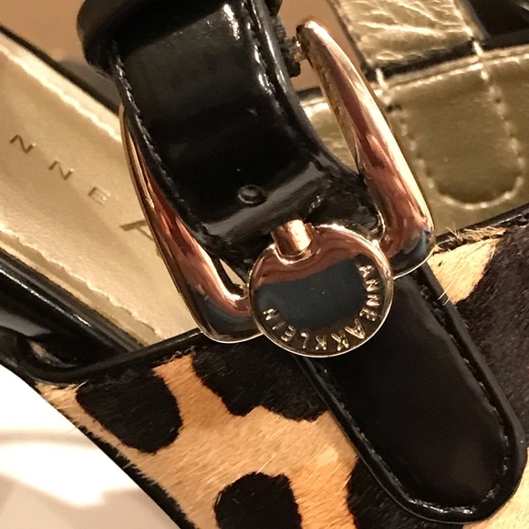 Anne Klein Leopard patent calf hair heels. Sz 6 - Picture 4 of 11
